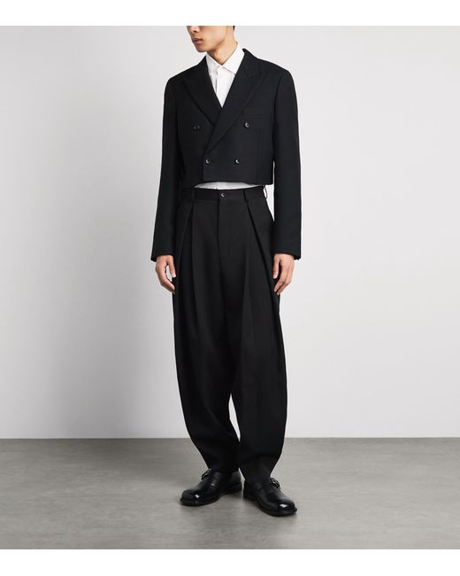 Comme des Garçons Black Wool Pleated Trousers for men