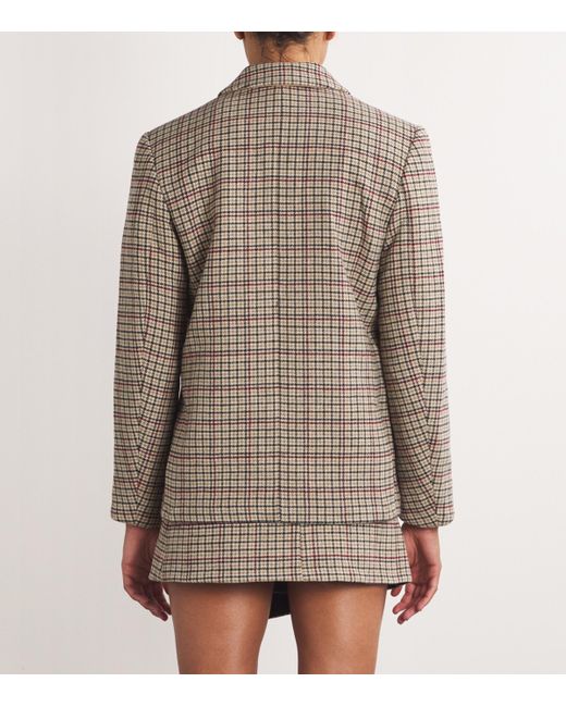 Ganni Brown Relaxed Check Blazer