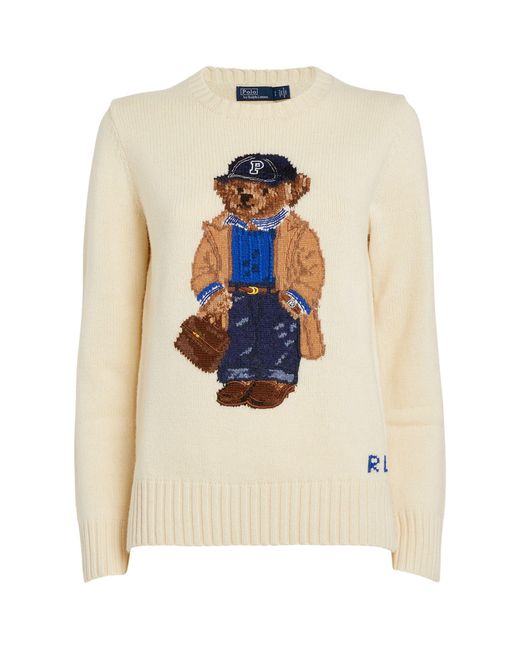 Polo Ralph Lauren White Wool-cashmere Polo Bear Sweater