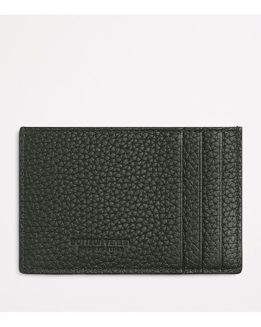 Bottega Veneta Black Grained Leather Intrecciato Card Holder for men