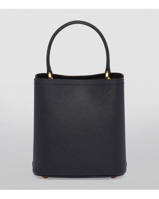 Prada Black Small Leather Saffiano Panier Top-handle Bag
