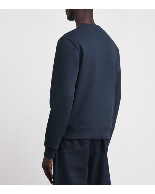 Sandro Blue Cotton Logo Sweatshirt for men