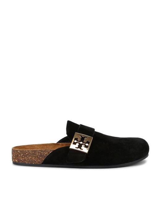 Tory Burch Black Suede Mellow Mules