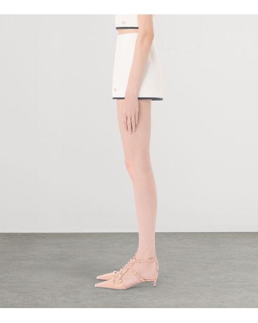 Valentino Natural Cotton Tweed Mini Skirt