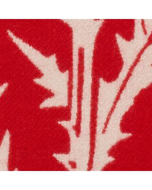 Burberry Red Wool Thistle Shield Scarf