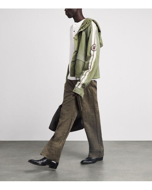 424 Green Cotton Racing Jacket for men