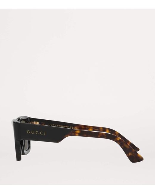 Gucci Black Rectangular Sunglasses for men