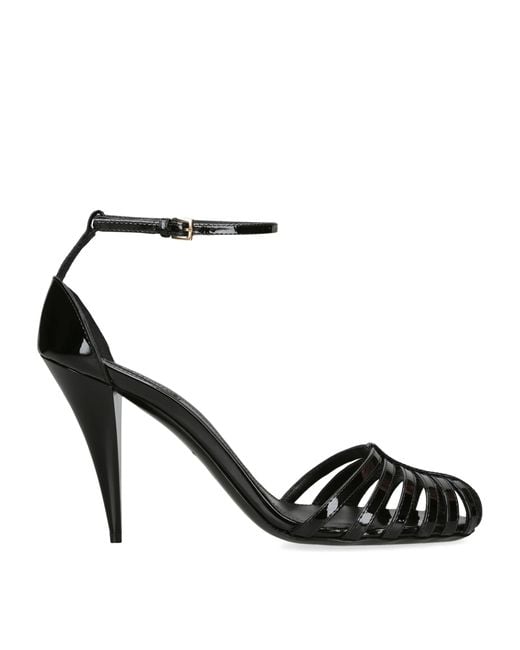 Givenchy Black Leather Cage Sandals 95