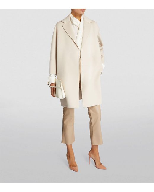 Max Mara Natural Wool Belted Wrap Coat