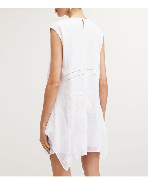 AllSaints White Embroidered Audrina Dress