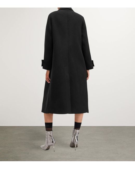 AllSaints Black Double-Breasted Mabel Coat