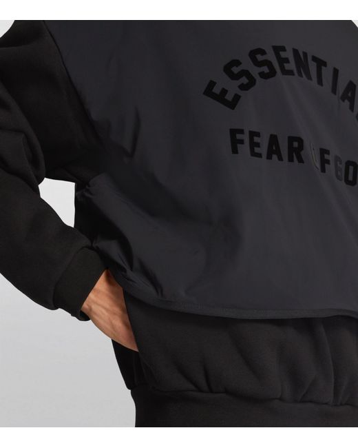Fear Of God Black Double-layer Logo Hoodie for men