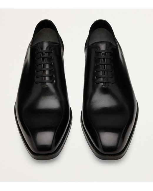 Tom Ford Black Burnished Leather Elkan Lace-Up Shoes for men