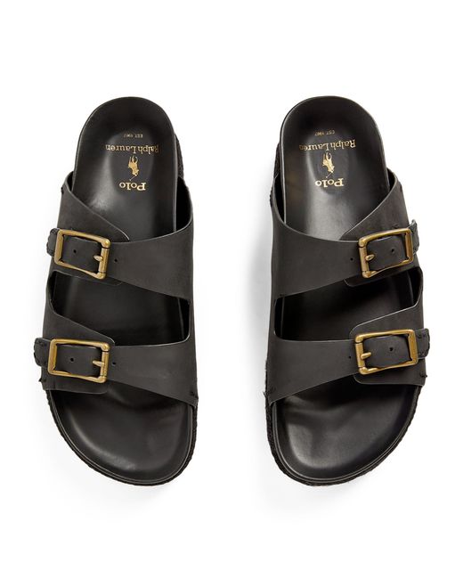 Polo Ralph Lauren Black Leather Turbach Sandals for men