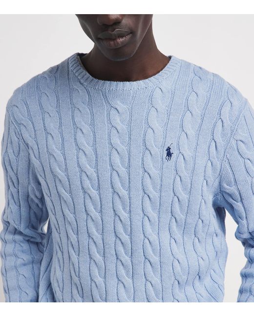 Polo Ralph Lauren Blue Cotton Cable-Knit Sweater for men