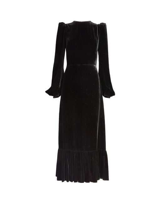 The Vampire's Wife Black Velvet-silk The Villanelle Midi Dress