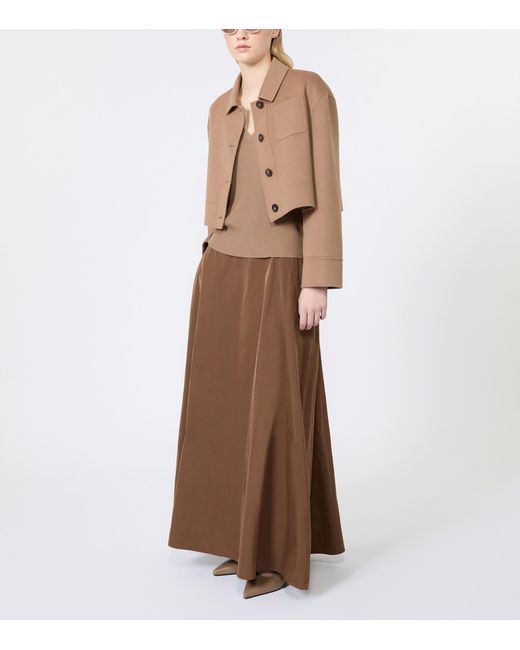 Max Mara Brown Virgin Wool Cropped Jacket