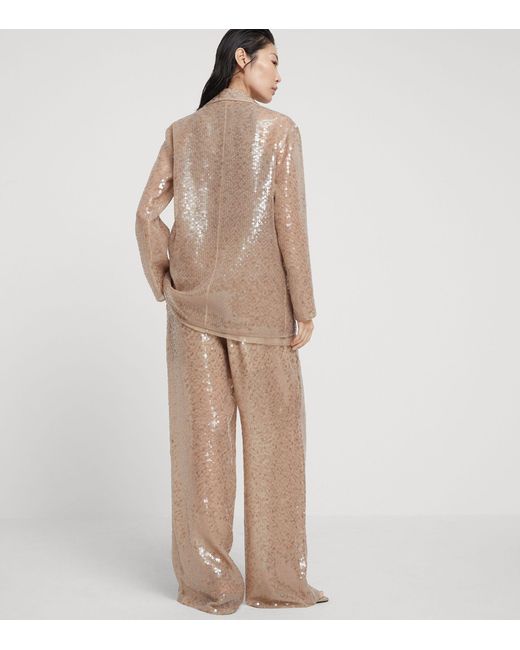 Brunello Cucinelli Natural Sequinned Two-piece Suit