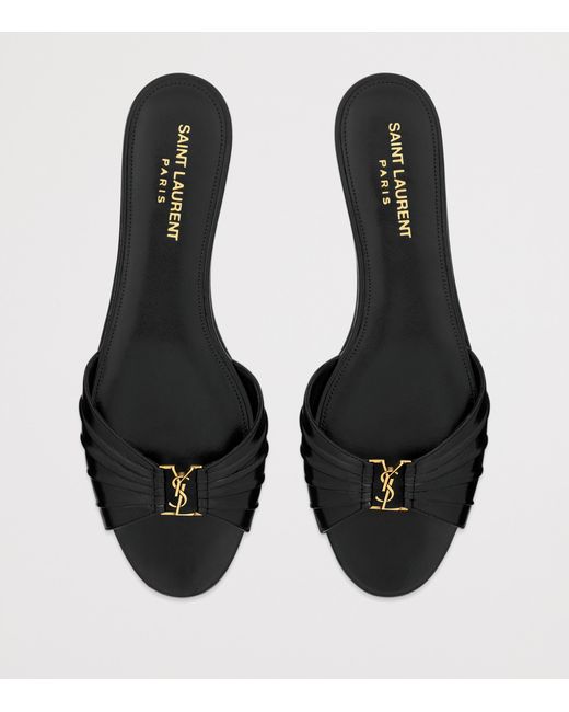 Saint Laurent Black Leather Babylone Sandals