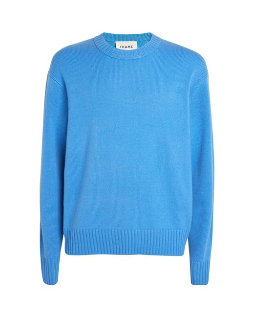 FRAME Blue Cashmere Crew-neck Sweater