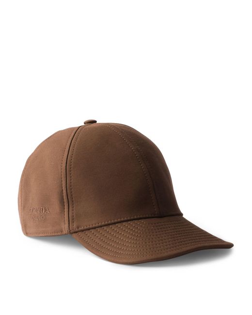Prada Brown Old Cotton Satin Baseball Cap for men