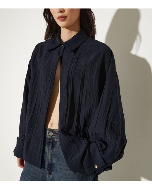 MAX&Co. Blue Pleated Shacket