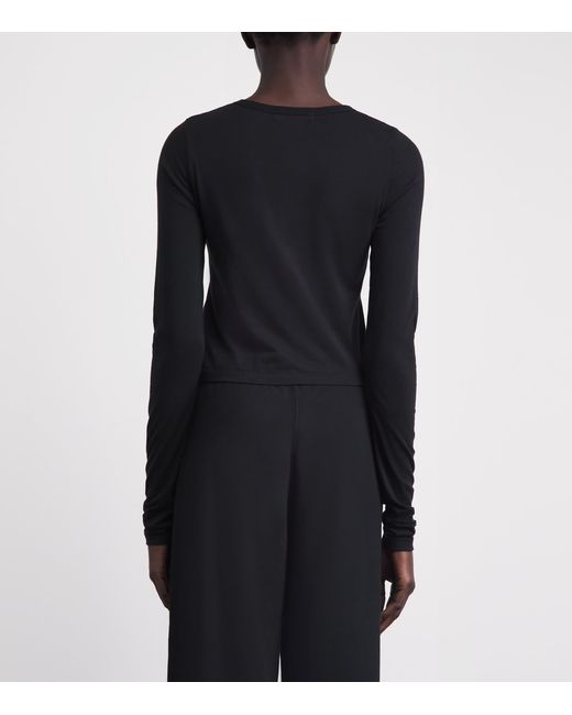ÉTERNE Blue Cotton-Modal Baby Tee