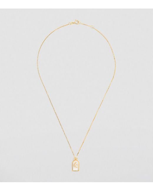 L'Atelier Nawbar Metallic And Diamond Biladi Hilal Necklace