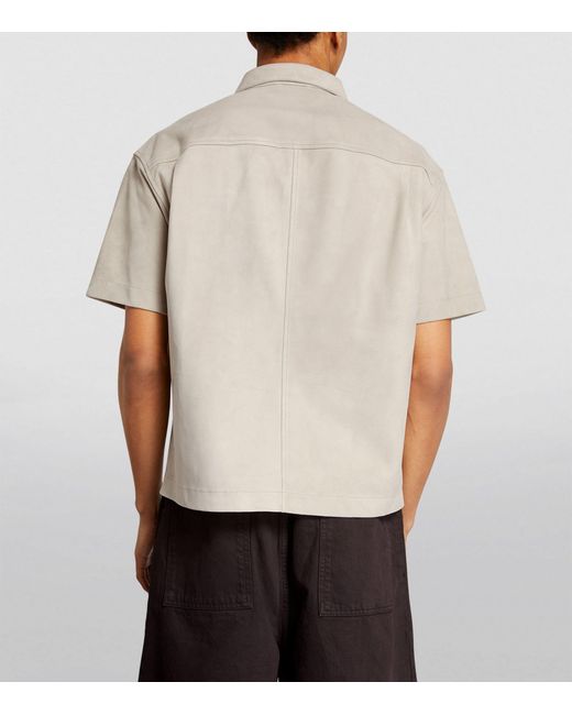 FRAME White Suede Short-sleeve Shirt for men