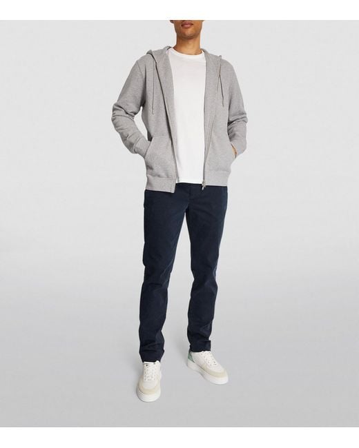 Sunspel Gray Loopback Zip-Up Hoodie for men