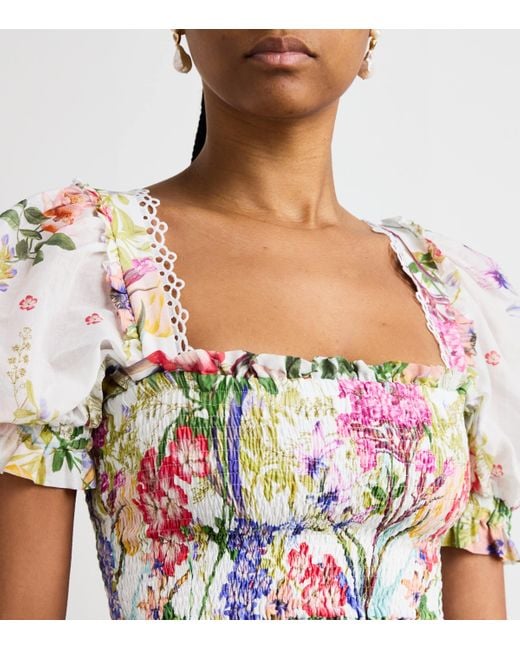 Charo Ruiz White Floral Lirio Crop Top