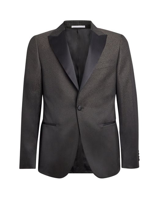 Pal Zileri Black Satin-Lapel Blazer for men