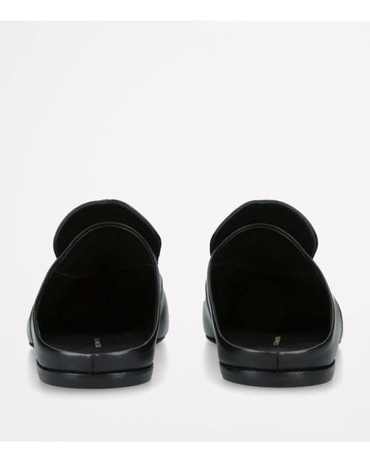 Dries Van Noten Black Leather Square-Toe Mules for men