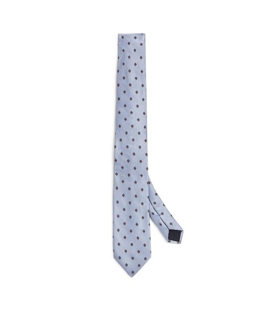 Harrods Blue Silk Jewel Jacquard Tie for men