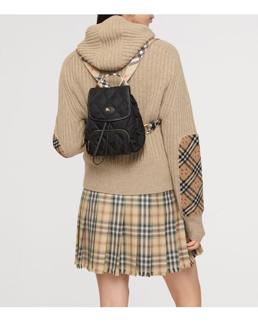 Burberry Black Mini Quilted Horseshoe Backpack