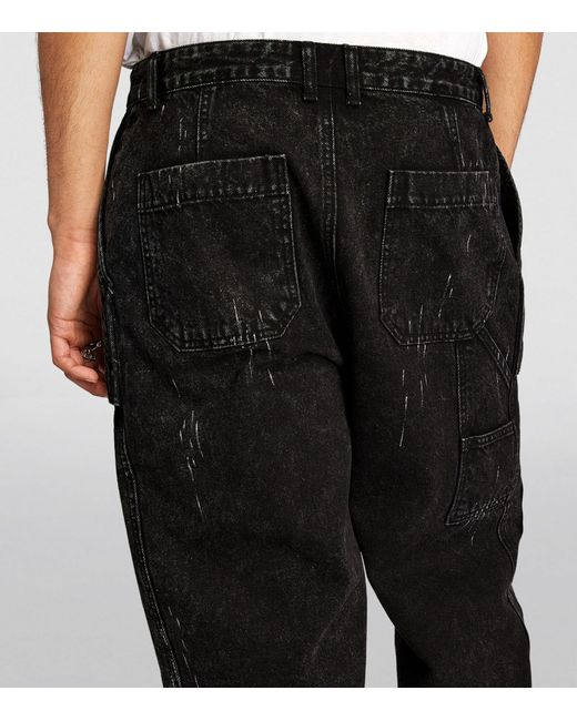 Juun.J Black Wide-leg Faded Jeans for men