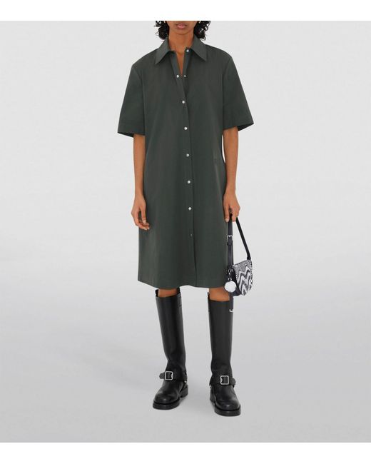Burberry Green Cotton-blend Shirt Dress