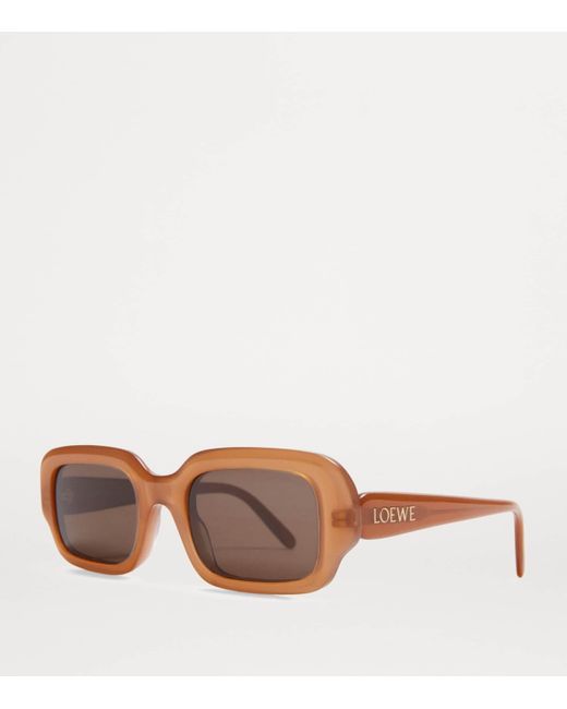 Loewe Brown Acetate Rectangular Slim Sunglasses