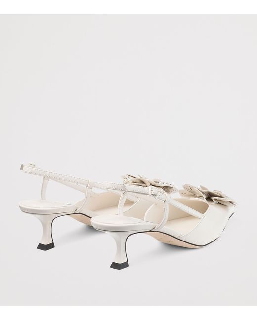 Jimmy Choo Natural Mimmi 50 Leather Slingback Mules