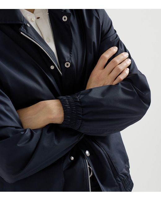 Brunello Cucinelli Blue Wool-Silk Field Jacket for men
