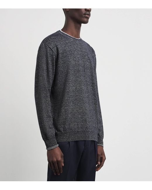 Paul & Shark Gray Wool-Linen Melange Sweater for men