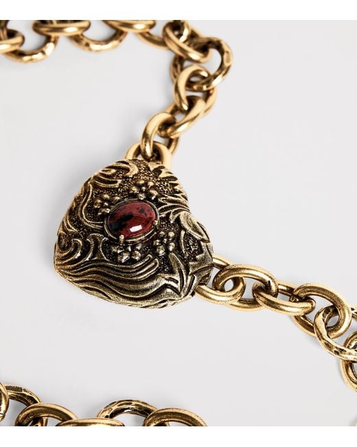 Chloé Metallic Victorian Heart Necklace