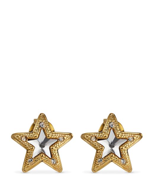 Jimmy Choo Metallic Crystal Star Stud Earrings