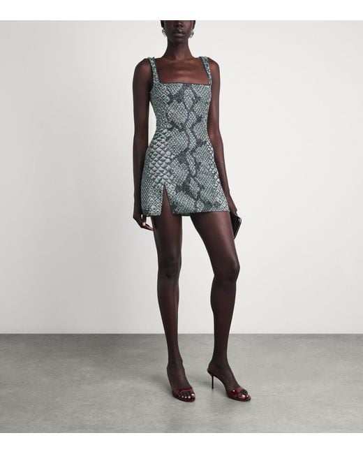 Clio Peppiatt Gray Beaded Medusa Mini Dress