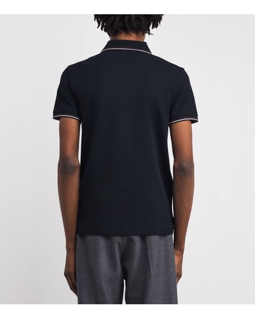 Emporio Armani Black Cotton Logo Polo Shirt for men