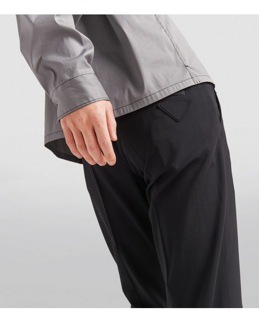 Prada Black Wool-Blend Trousers for men