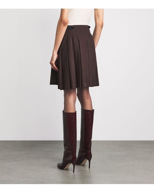 Johnstons Black X Le Kilt Wool-Cashmere Pleated Midi Skirt