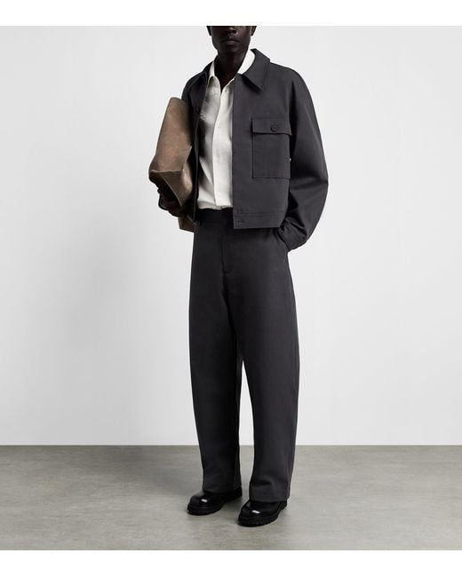 Studio Nicholson Blue Cotton Barrel-Leg Trousers for men