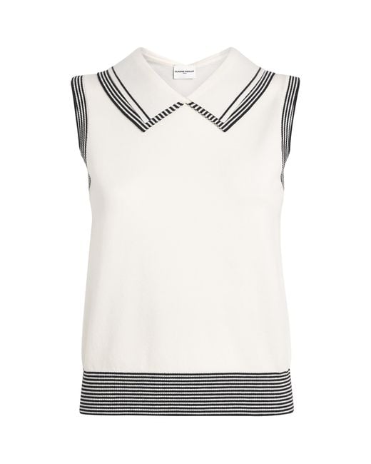 Claudie Pierlot White Wool-Blend Sailor Top