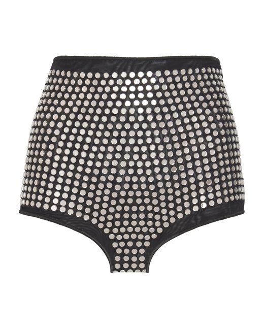 Oseree Black Embellished High-Waist Briefs